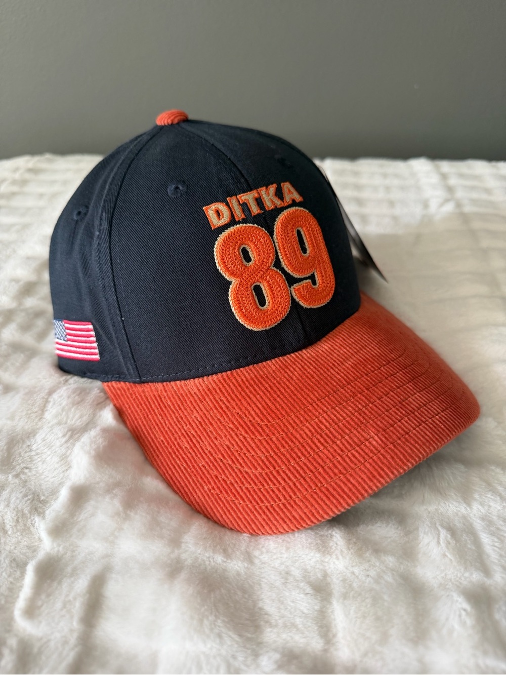 NEW NWT Chicago Bears Ditka #89 cap in navy blue  orange corduroy HALL OF FAME